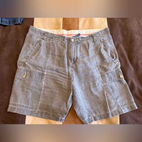 Tommy Bahama Men’s 36 Linen Cargo Shorts steel grey - Picture 1 of 3